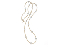 18kt yellow gold 34" Moonstone chain with 17 cts moonstone. Available in white, yellow, or rose gold.
